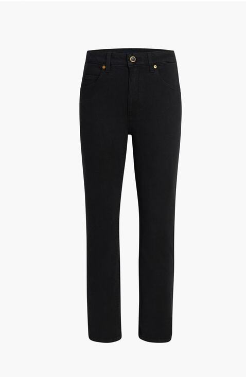 KHAITE Denim - KHAITE Vivian Stretch Jeans Carlyle Black Size 26 Straight Leg Excellent